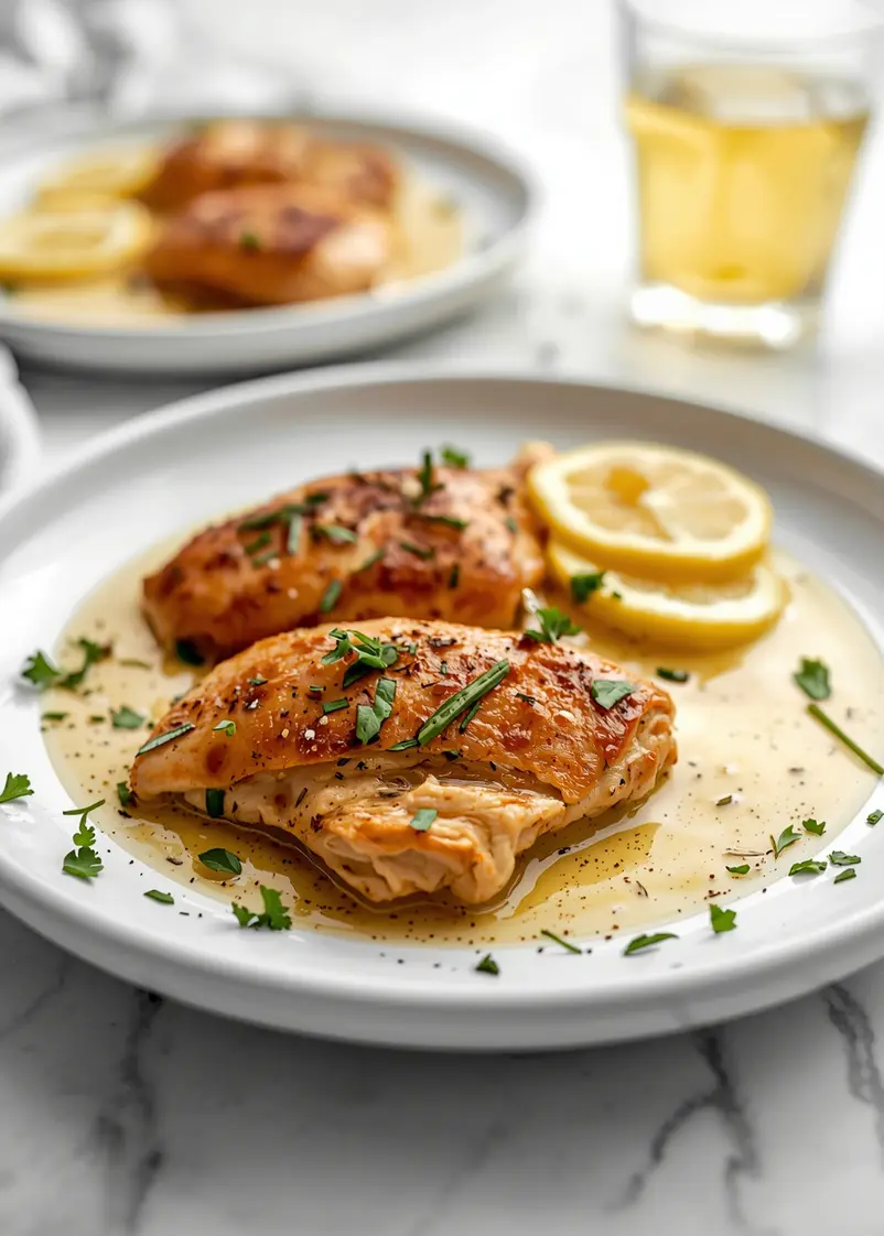 lemon herb chicken skillet family ready to serve