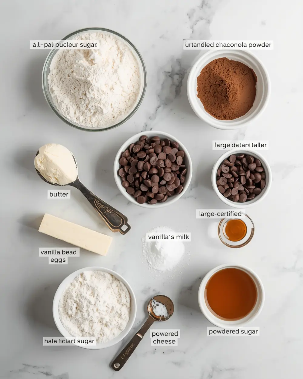 Ingredients for patriotic brownie bites family