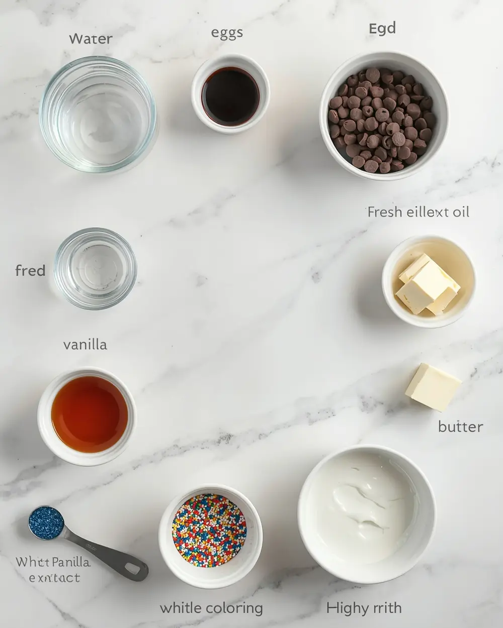 Ingredients for patriotic cake pops family kids