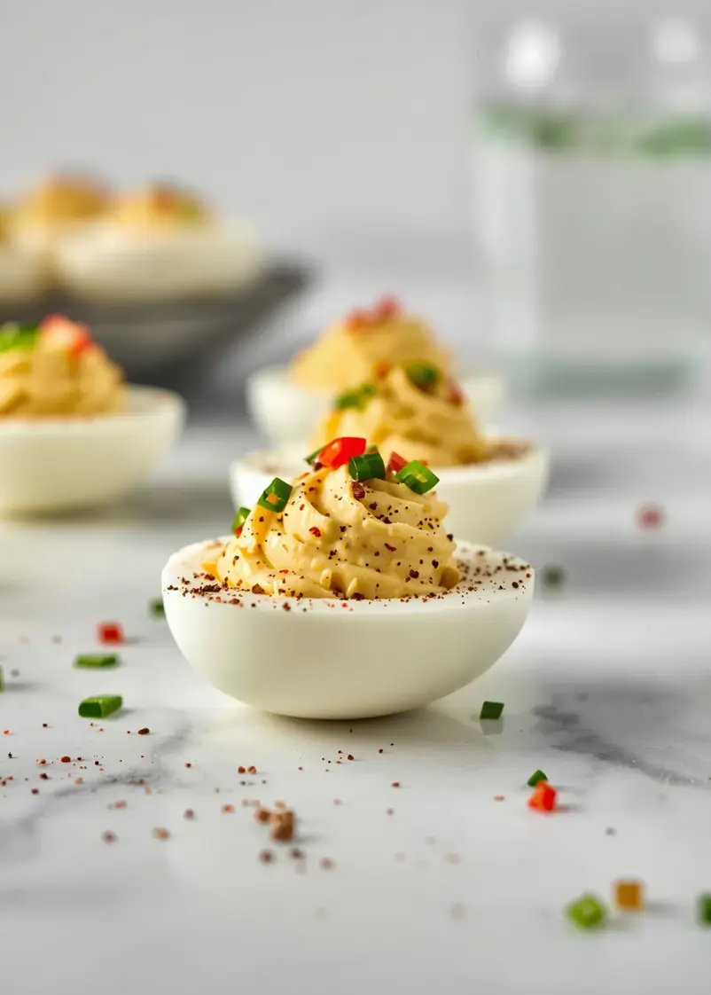 patriotic deviled eggs family ready to serve