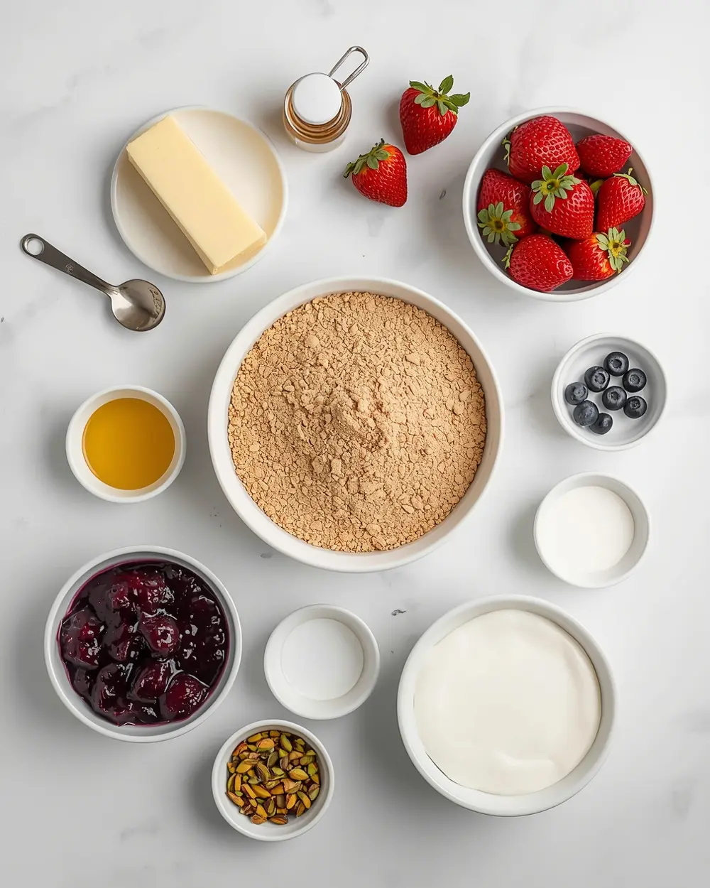 Ingredients for patriotic icebox cake family