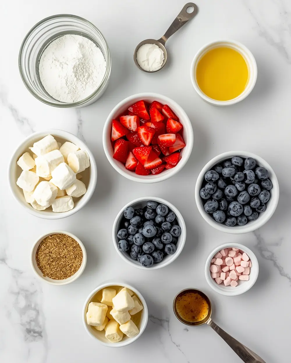 Ingredients for patriotic jello cups family