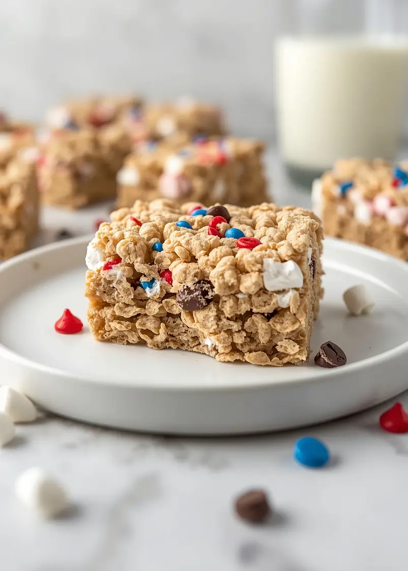 patriotic rice krispie treats family ready to serve