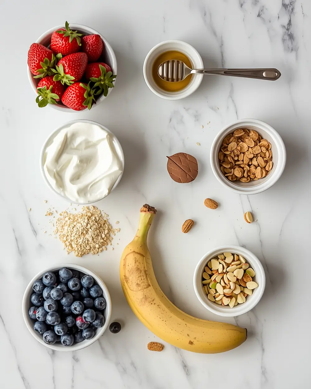 Ingredients for patriotic yogurt parfaits family