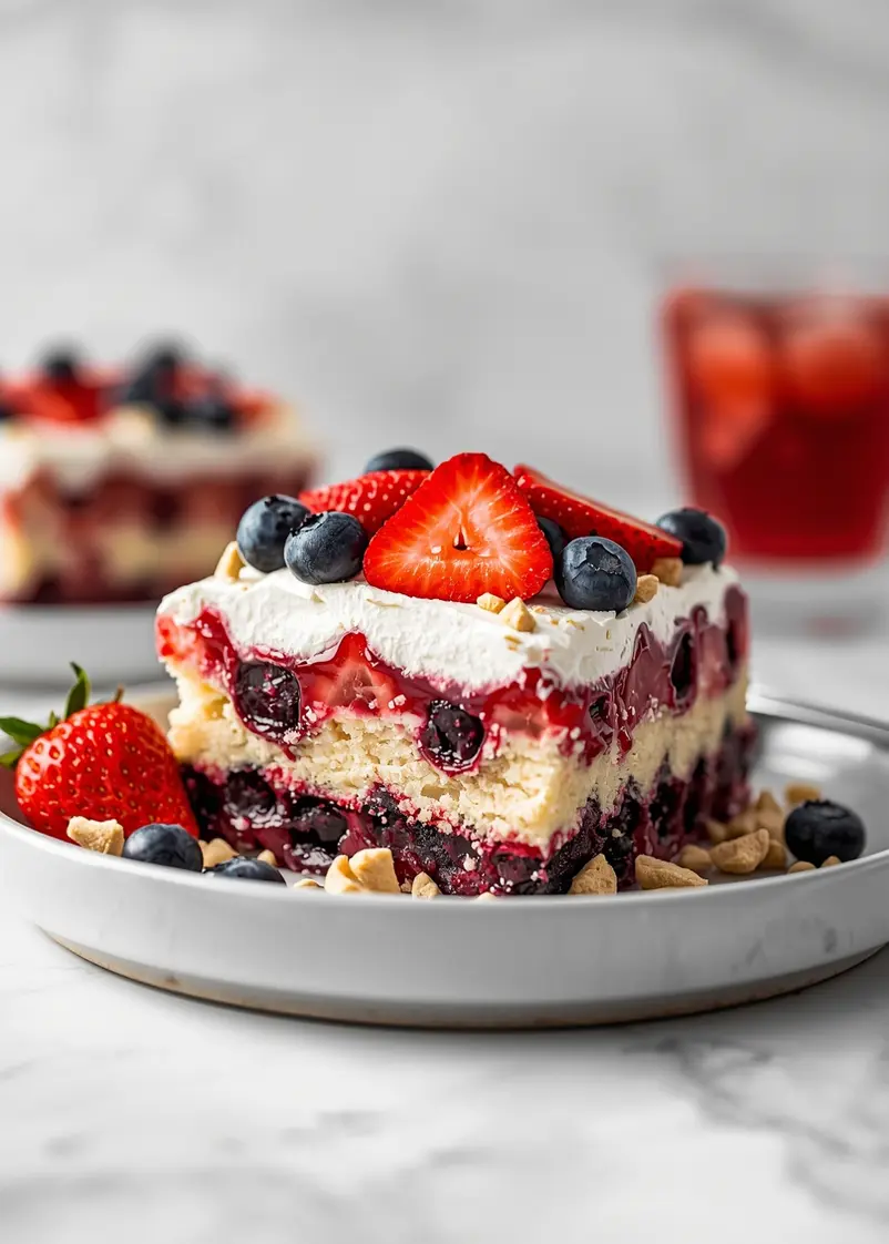 red white blue trifle family ready to serve