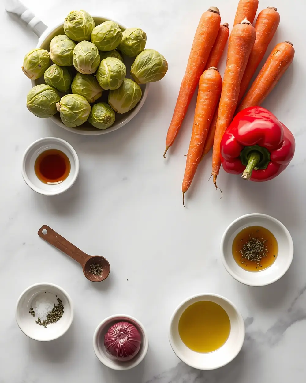 Ingredients for roasted fall vegetables Thanksgiving