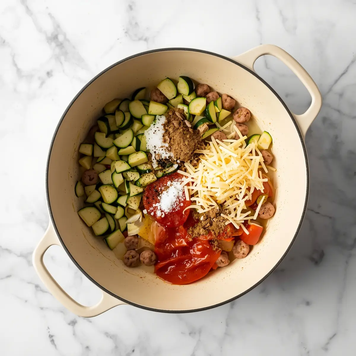 Cooking instructions for sausage zucchini skillet family