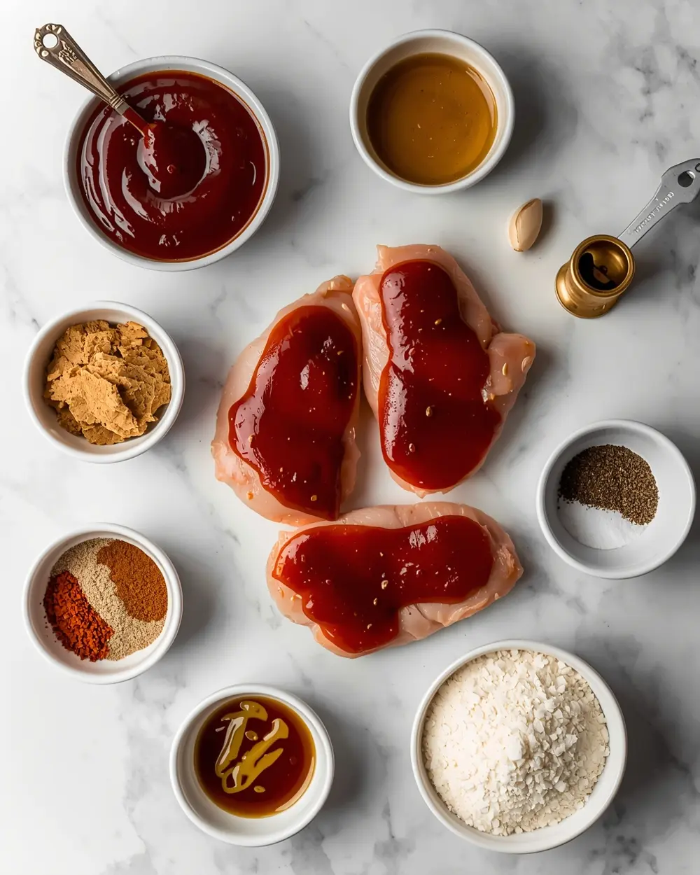 Ingredients for sticky BBQ chicken thighs family