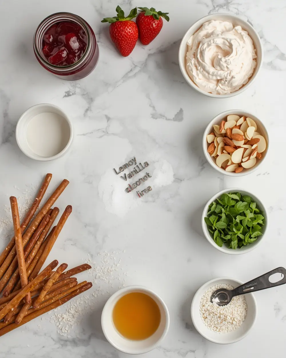 Ingredients for strawberry pretzel salad family