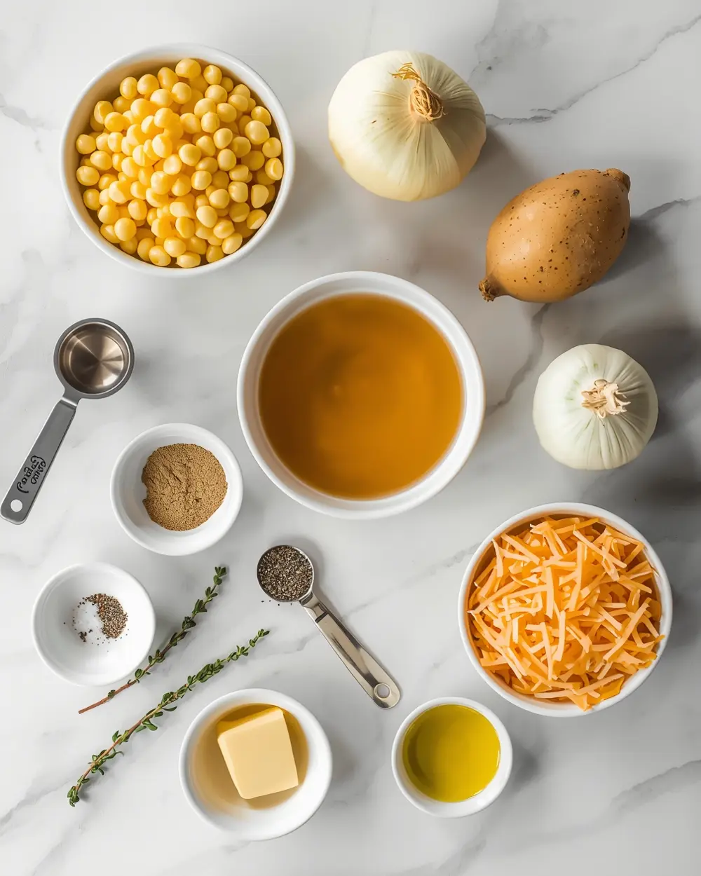 Ingredients for summer corn chowder family