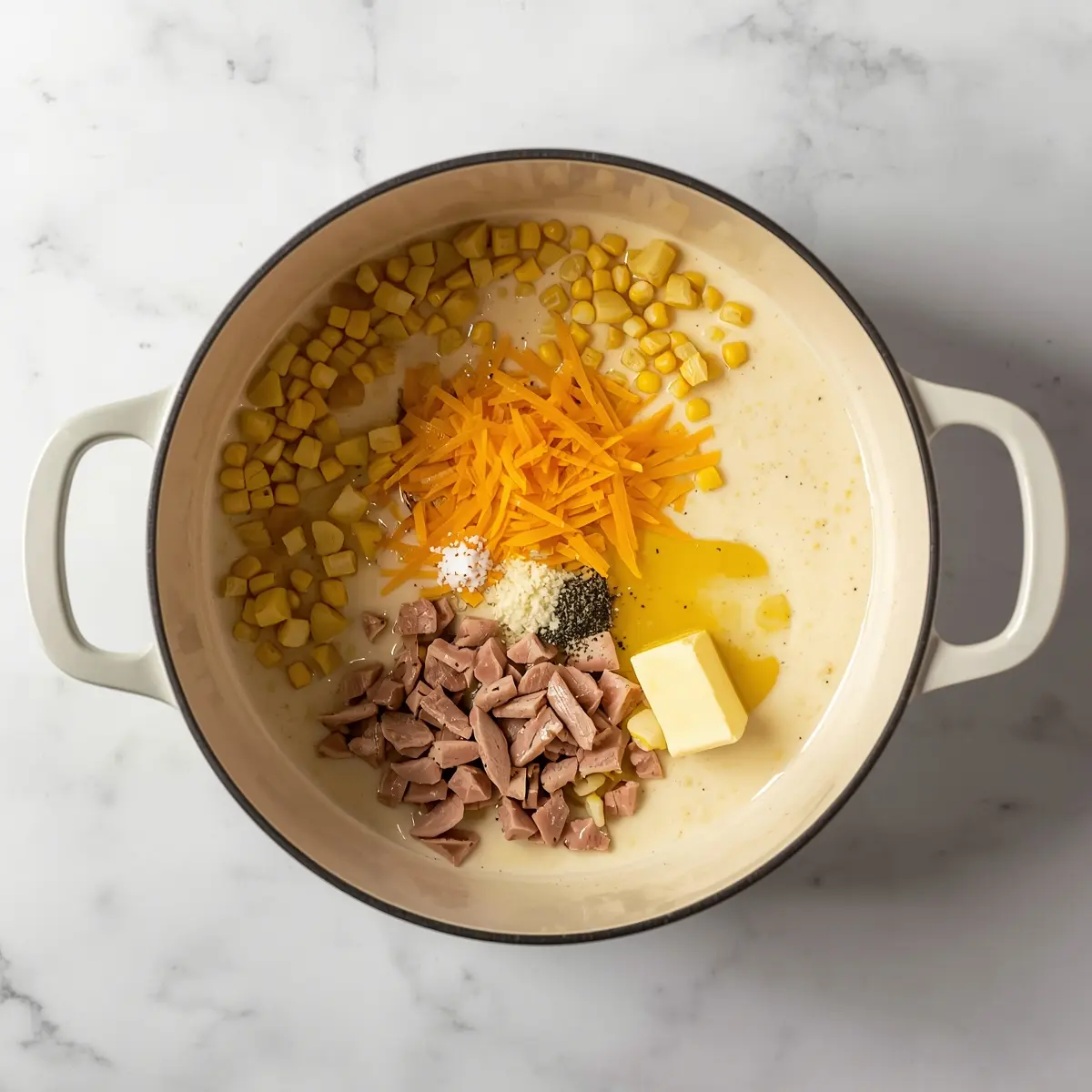 Cooking instructions for summer corn chowder family