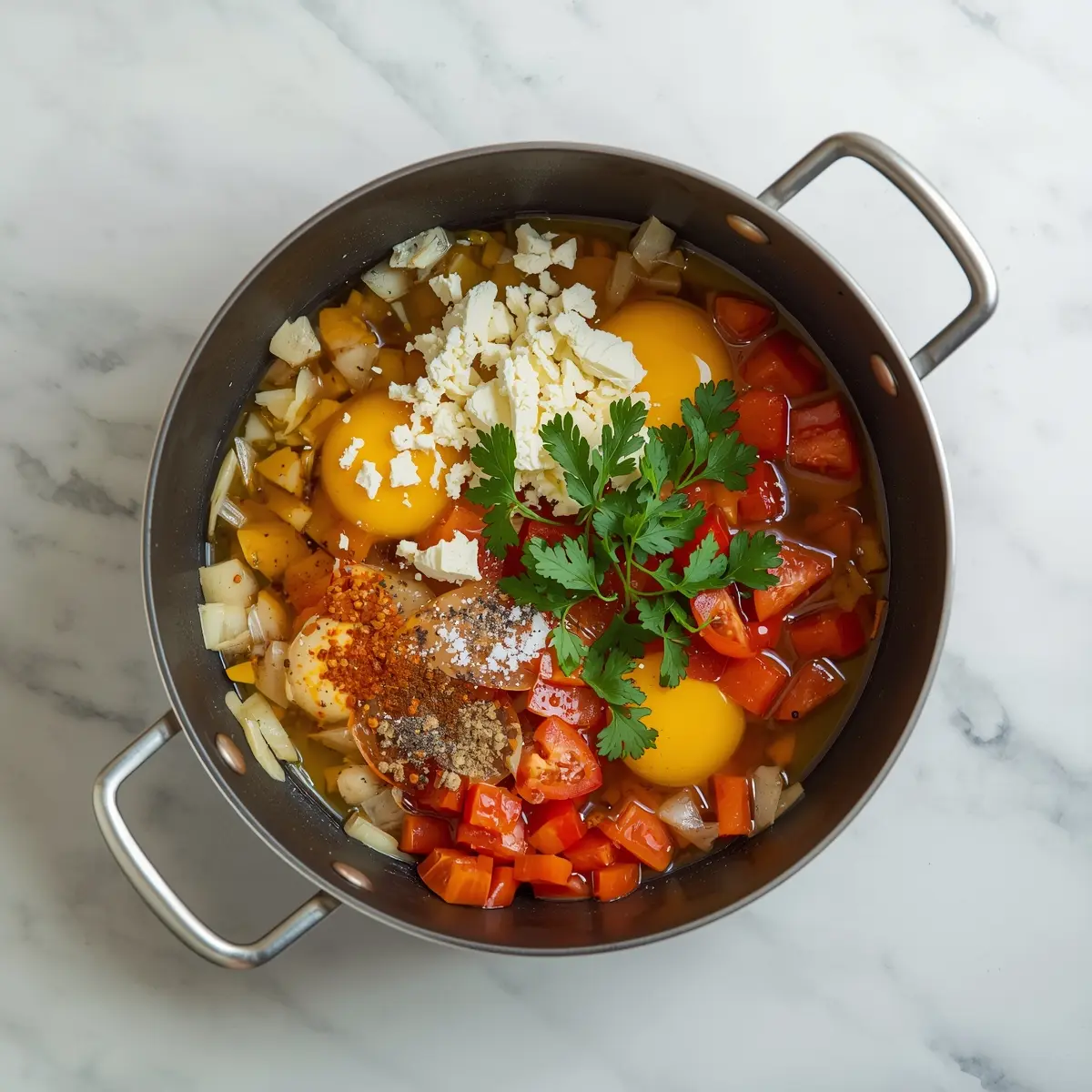 Cooking instructions for summer shakshuka family easy