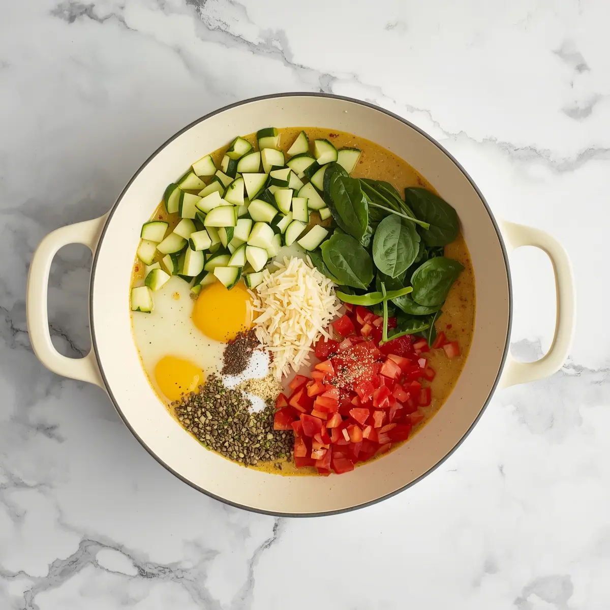 Cooking instructions for summer vegetable frittata family
