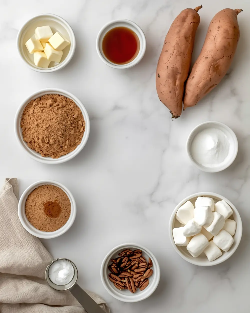 Ingredients for sweet potato casserole Thanksgiving