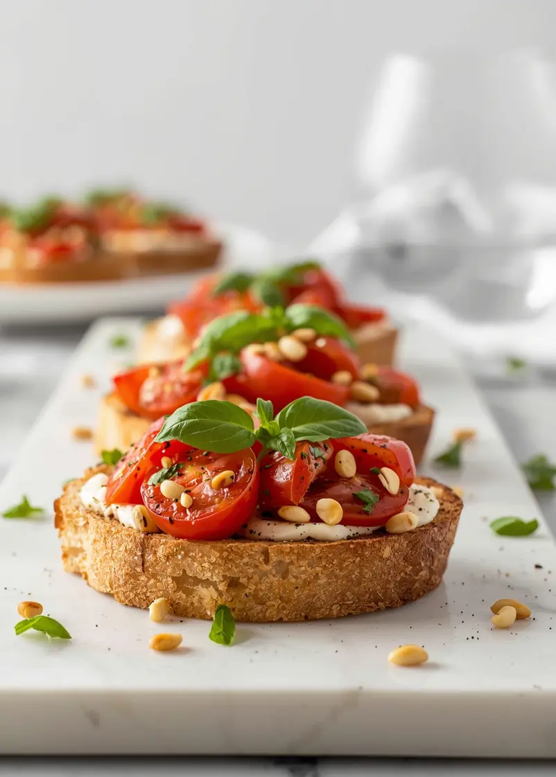 4th of july bruschetta family ready to serve