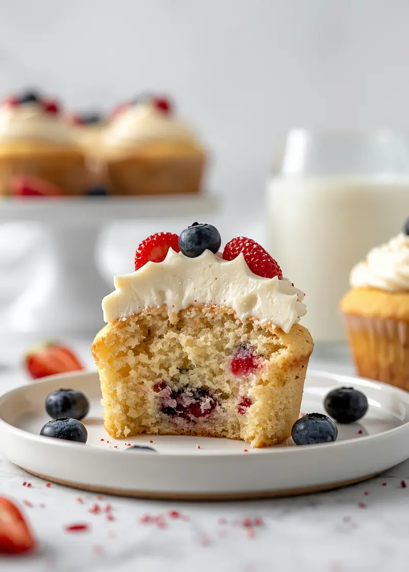 4th of july cupcakes family ready to serve