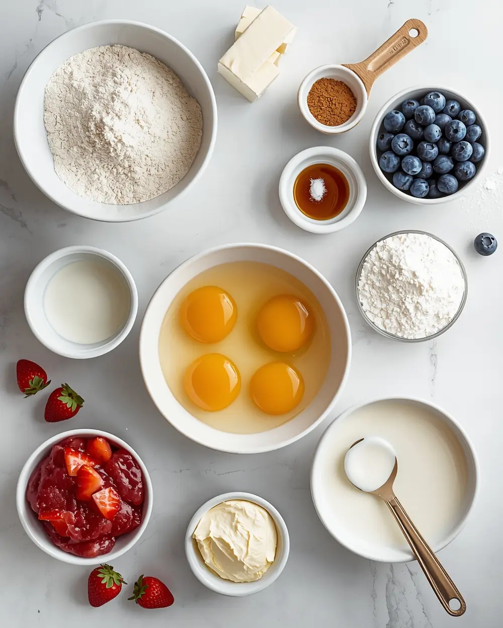 Ingredients for 4th of july flag cake family