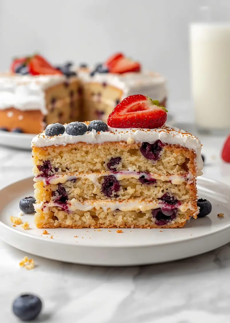 4th of july flag cake family ready to serve