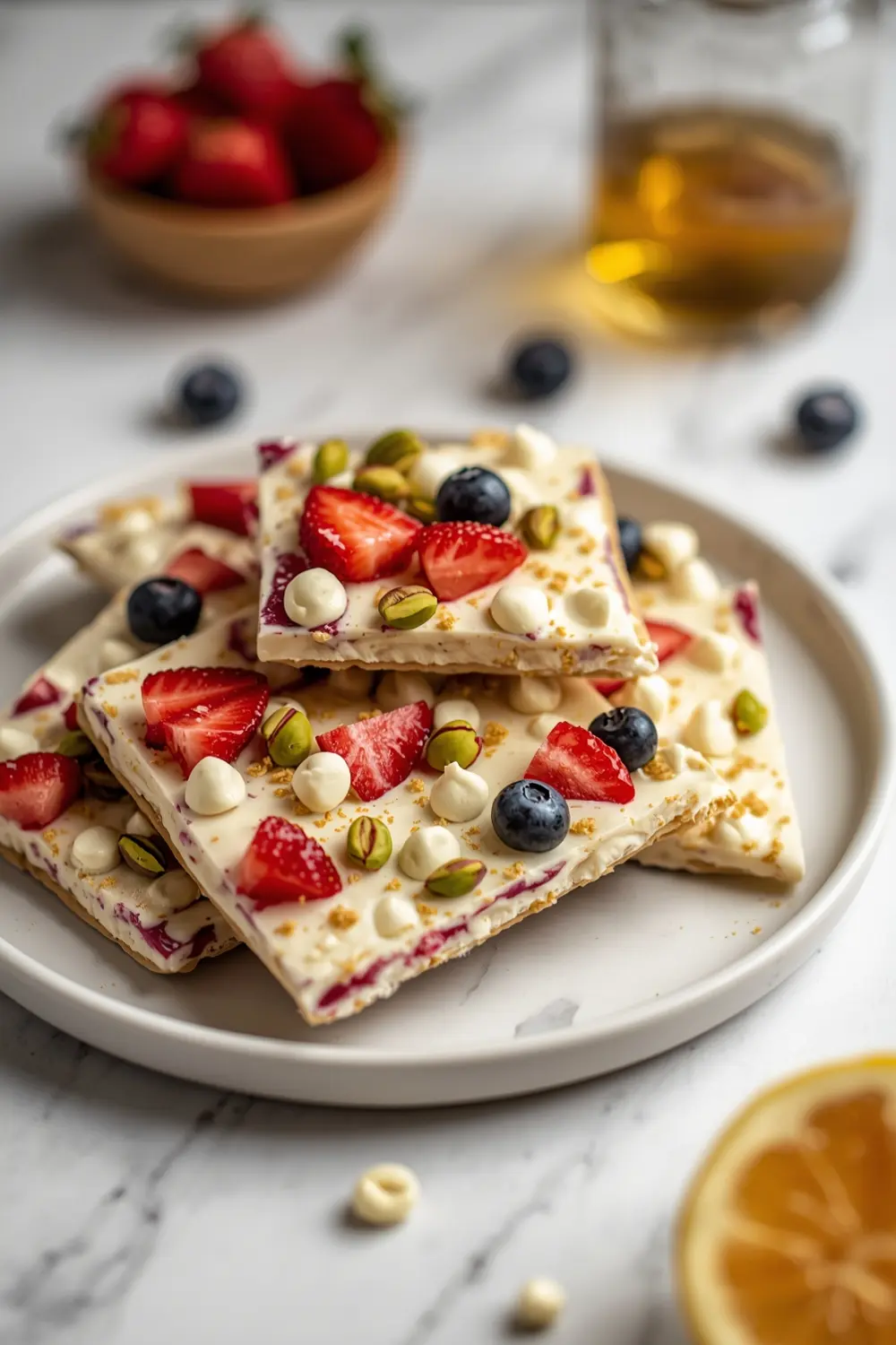 4th of july frozen yogurt bark family