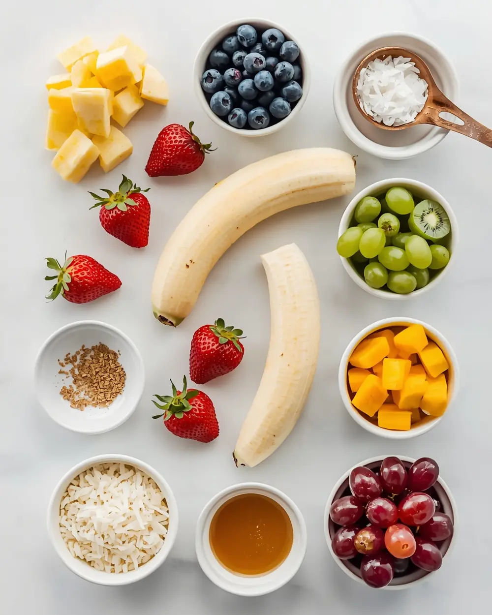 Ingredients for 4th of july fruit skewers family