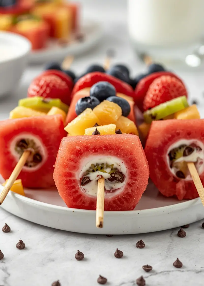 4th of july fruit skewers family ready to serve