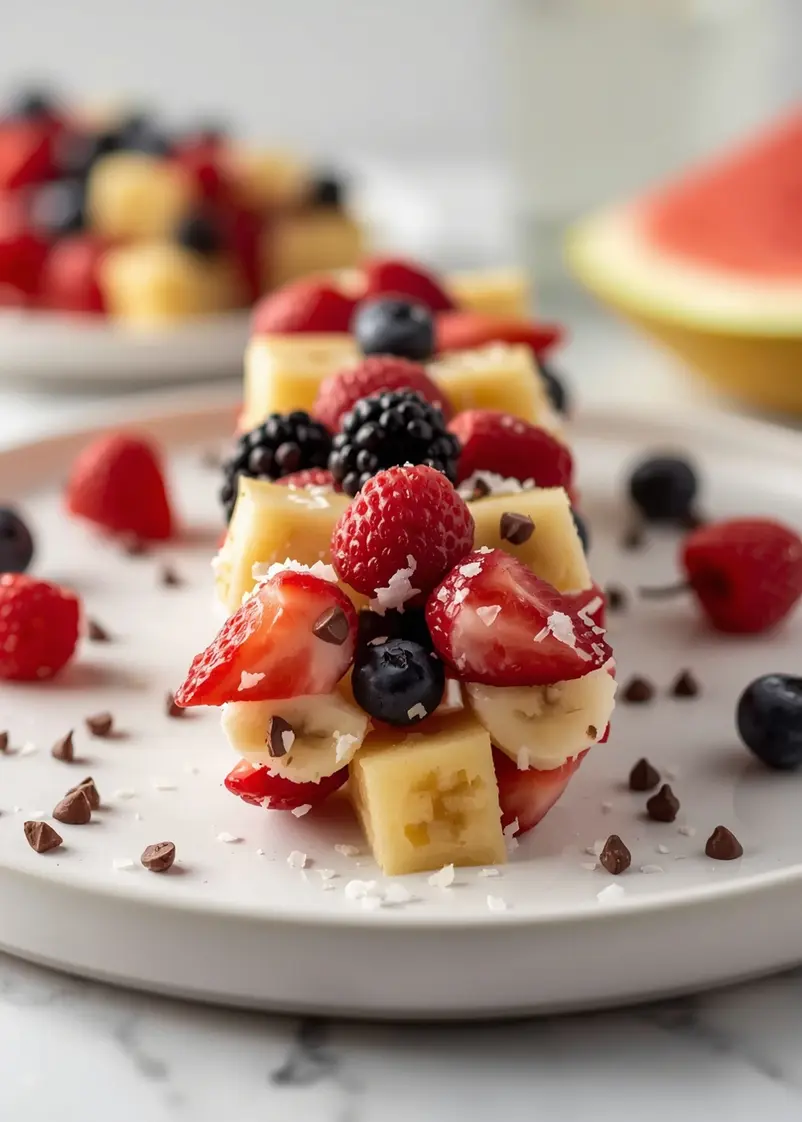 4th of july fruit skewers family ready to serve