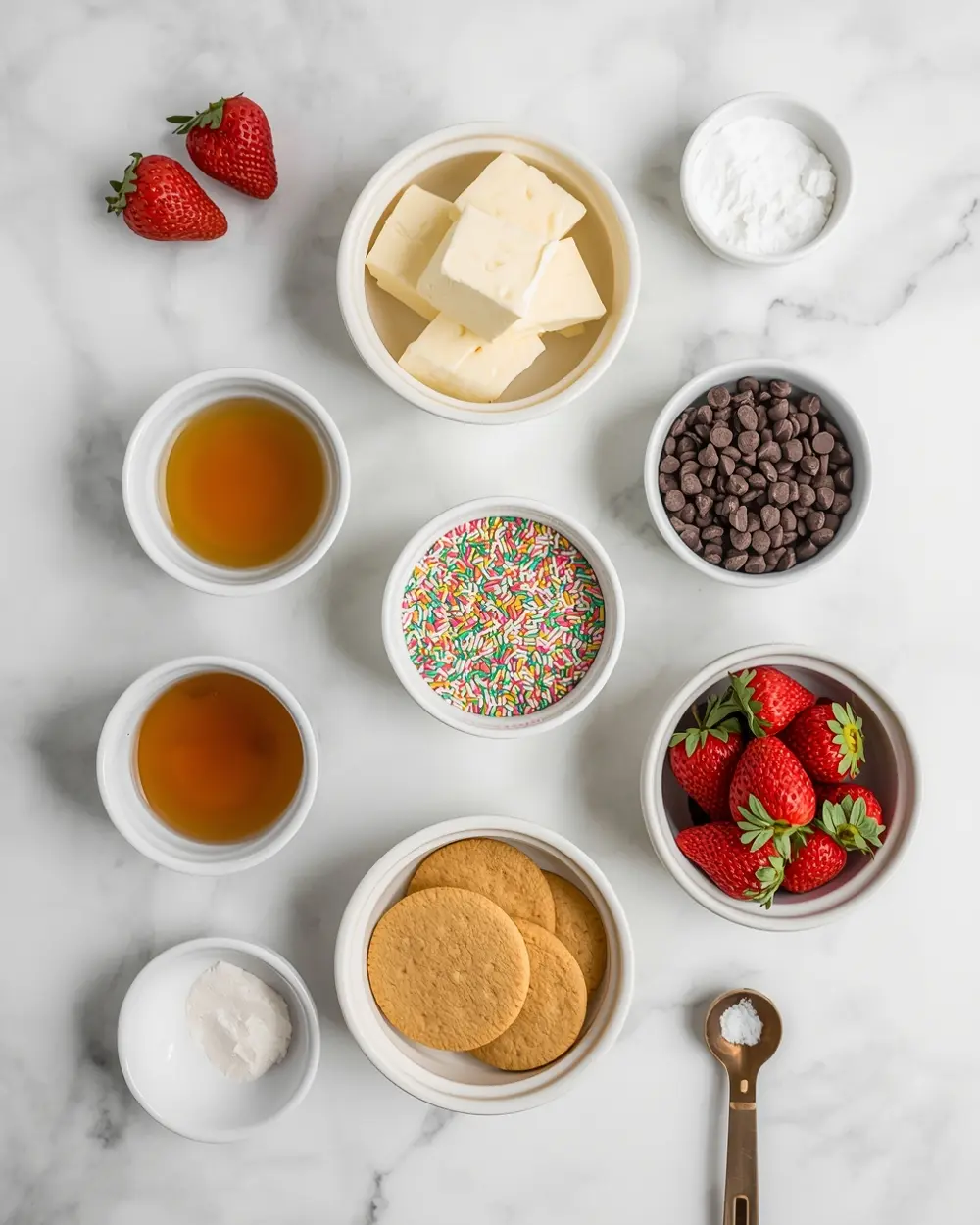 Ingredients for 4th of july ice cream sandwiches family