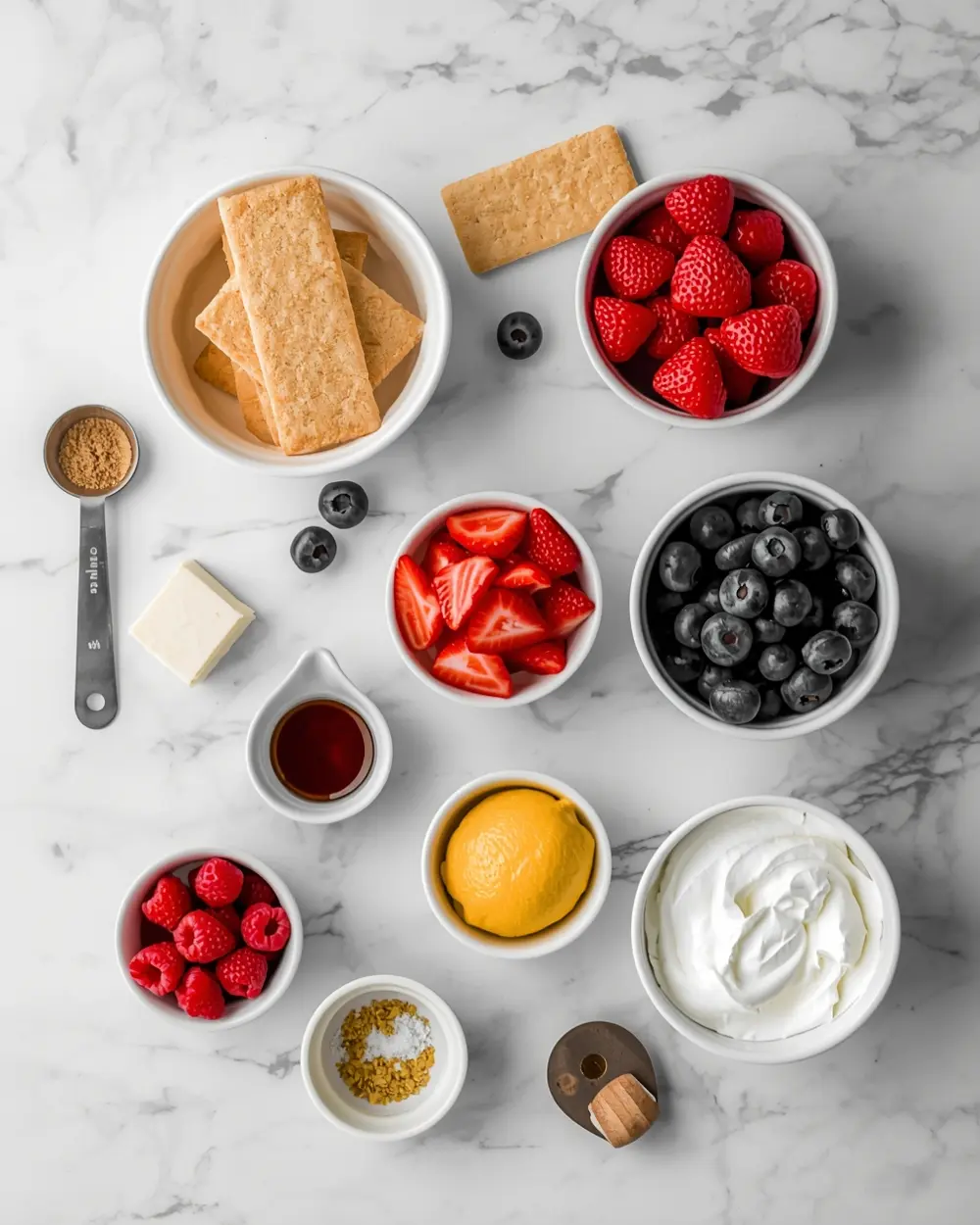 Ingredients for 4th of july icebox cake family