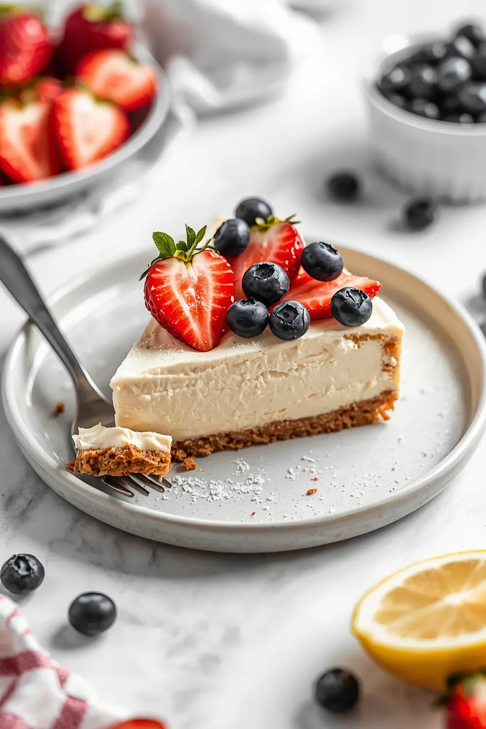 4th of july no bake cheesecake family