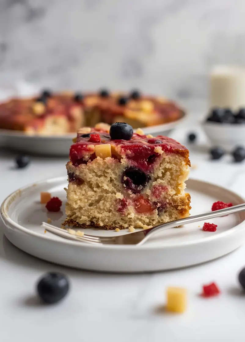4th of july poke cake family ready to serve