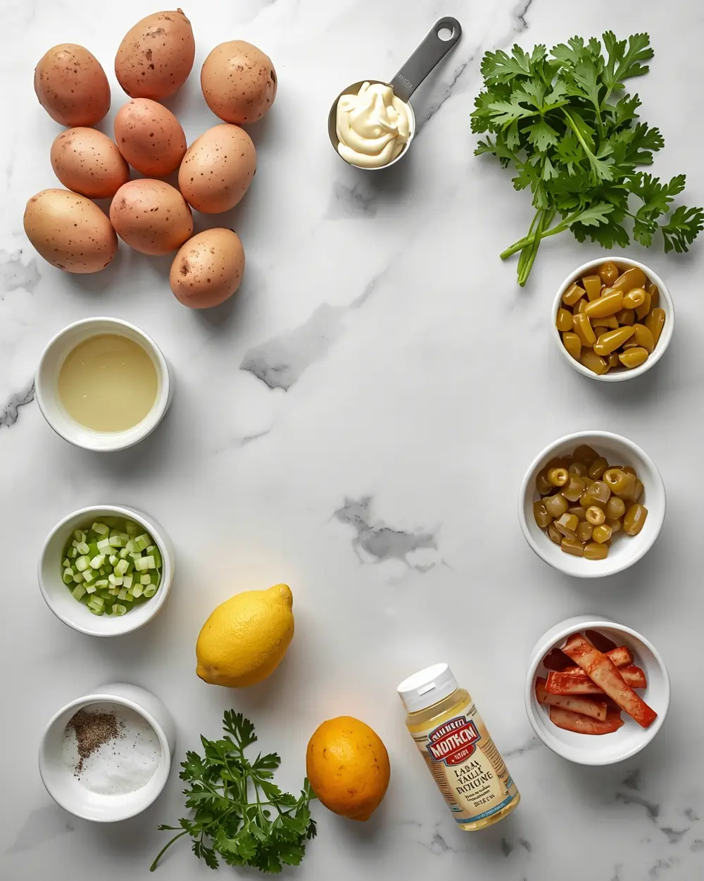 Ingredients for 4th of july potato salad family