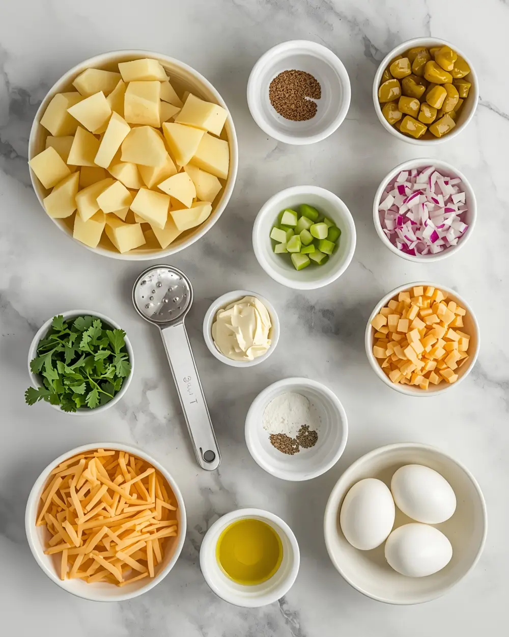 Ingredients for 4th of july potato salad family