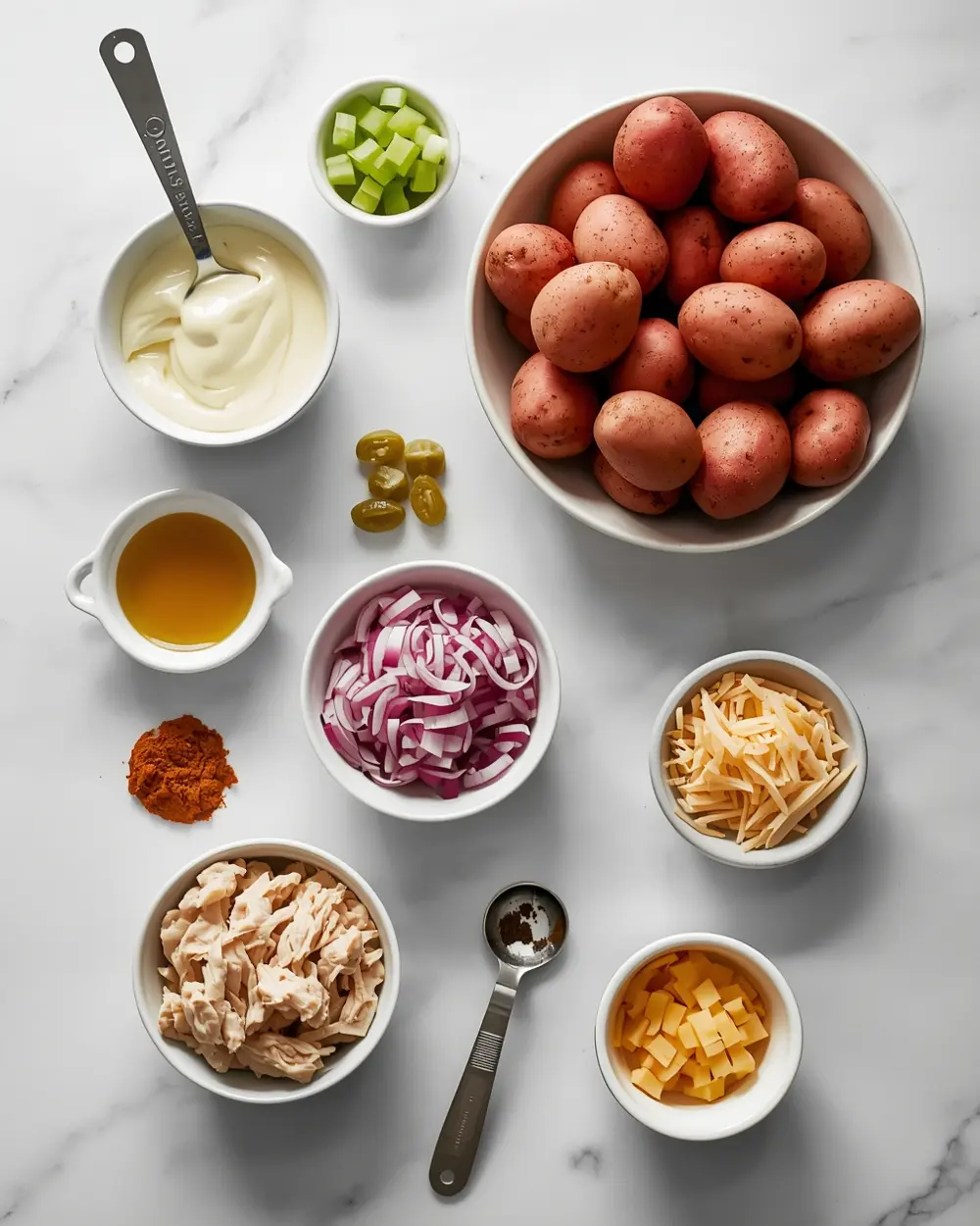 Ingredients for 4th of july potato salad family