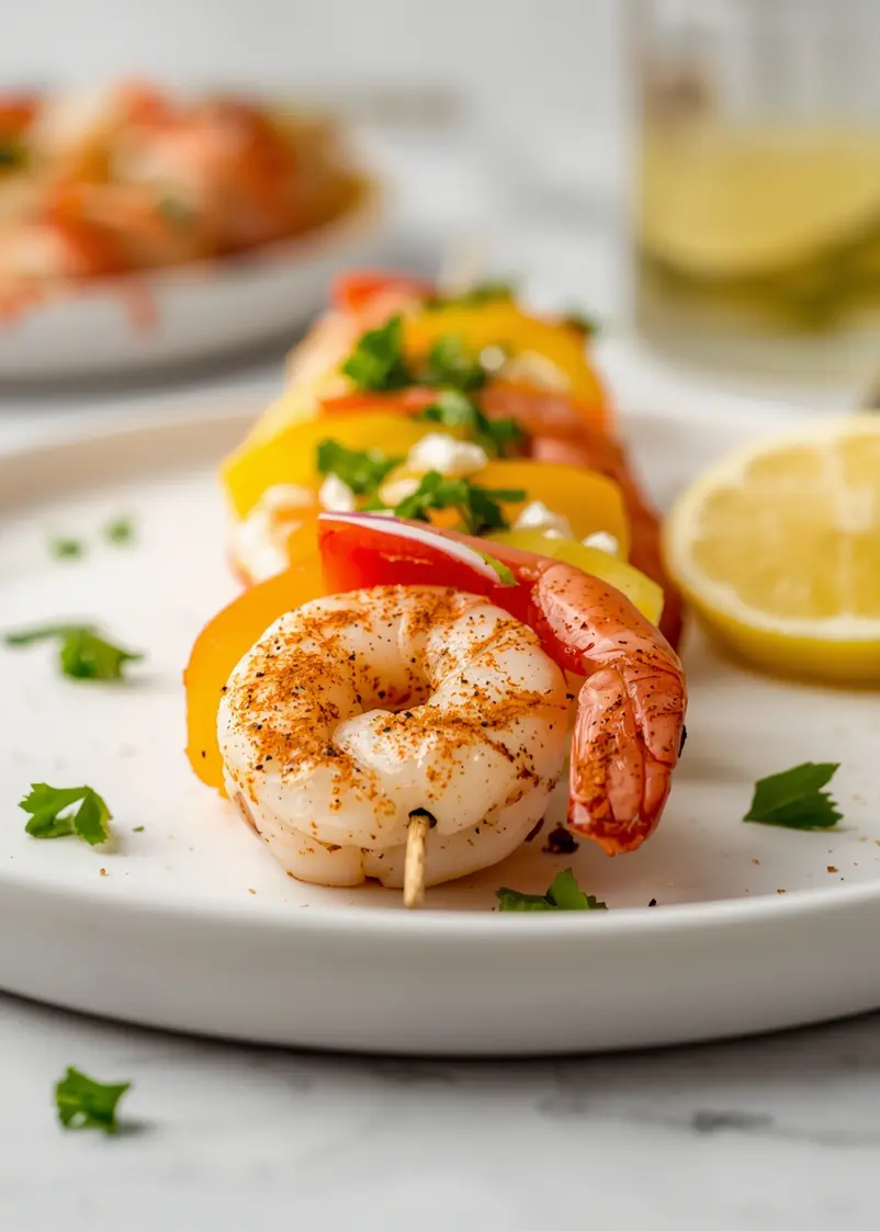 4th of july shrimp skewers family ready to serve
