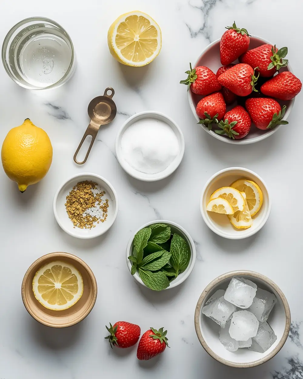 Ingredients for 4th of july strawberry lemonade family