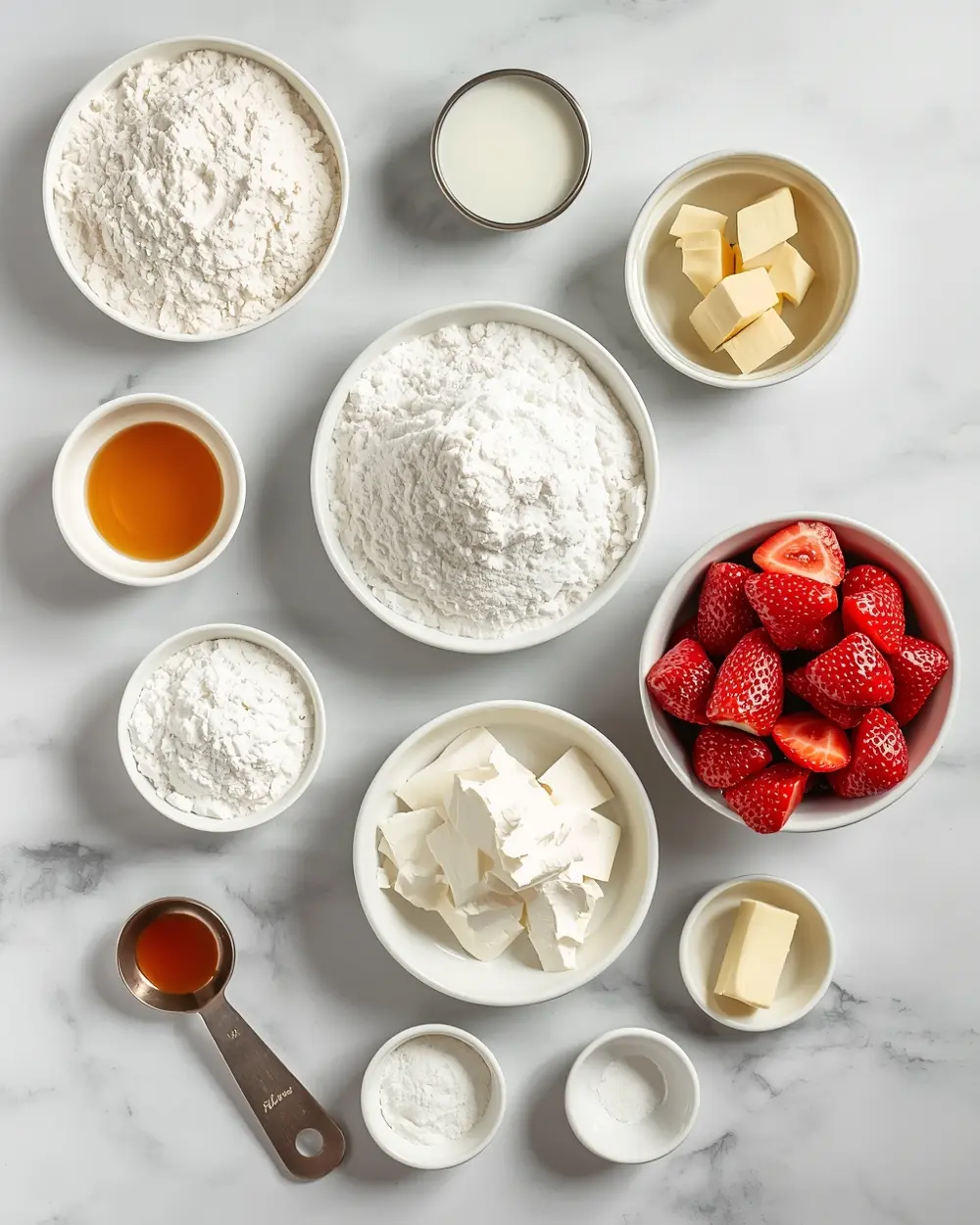 Ingredients for 4th of july strawberry shortcake family