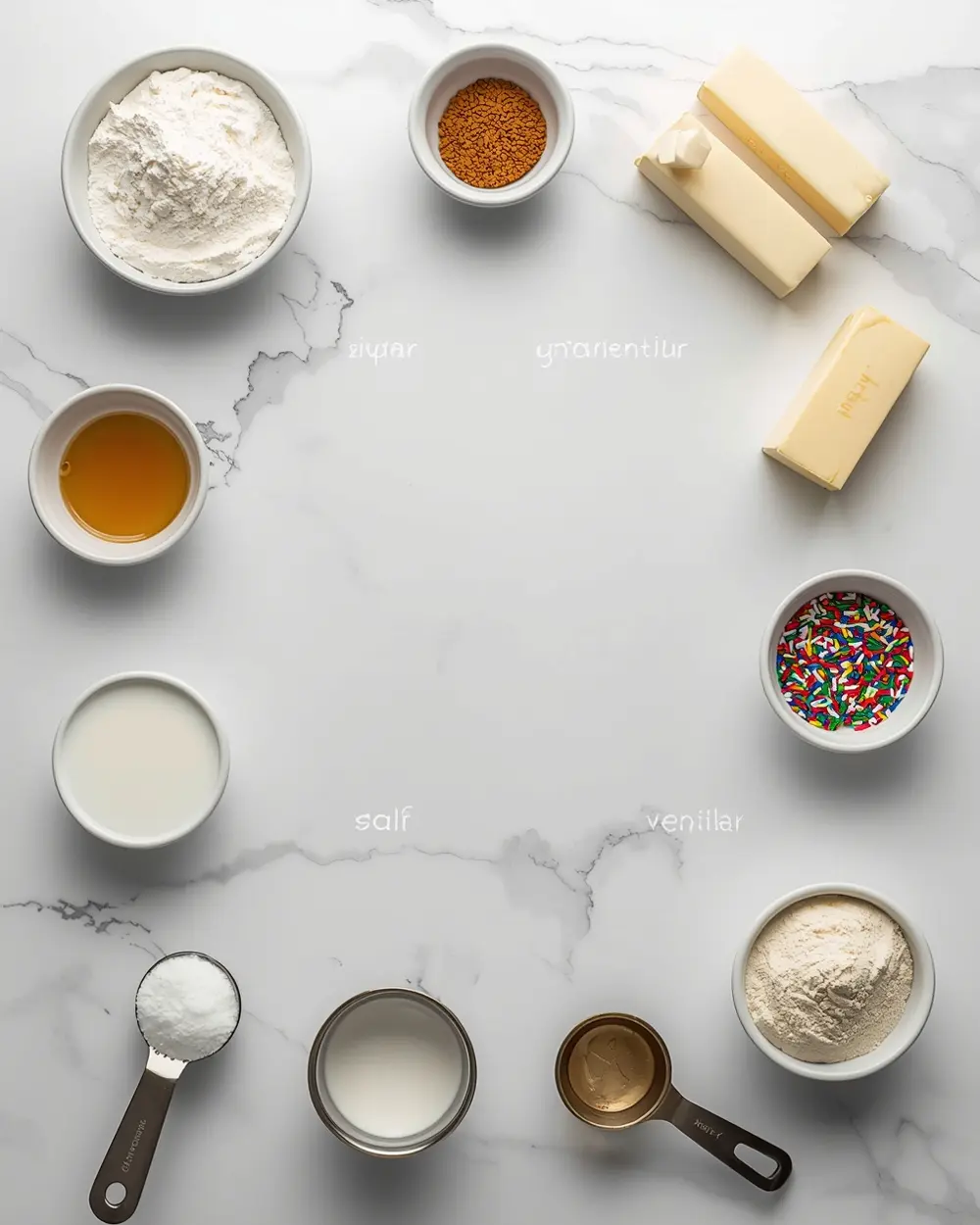 Ingredients for 4th of july sugar cookies family