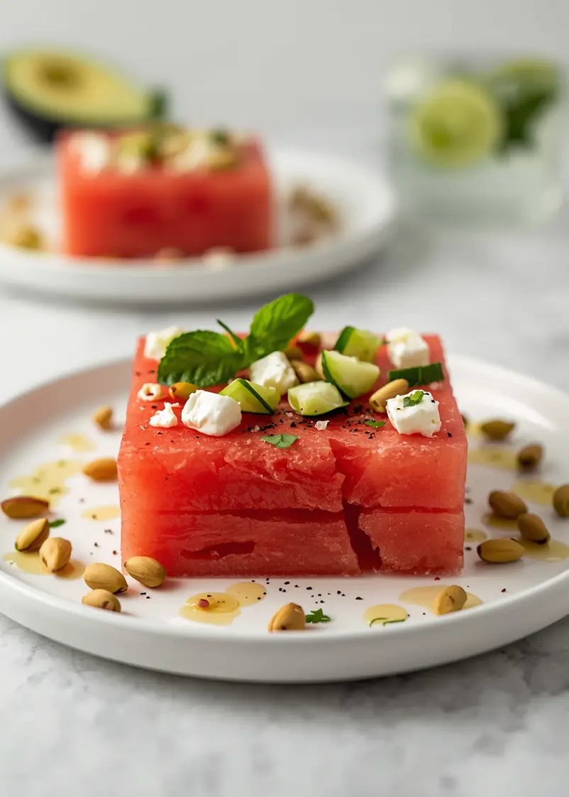 4th of july watermelon salad family ready to serve