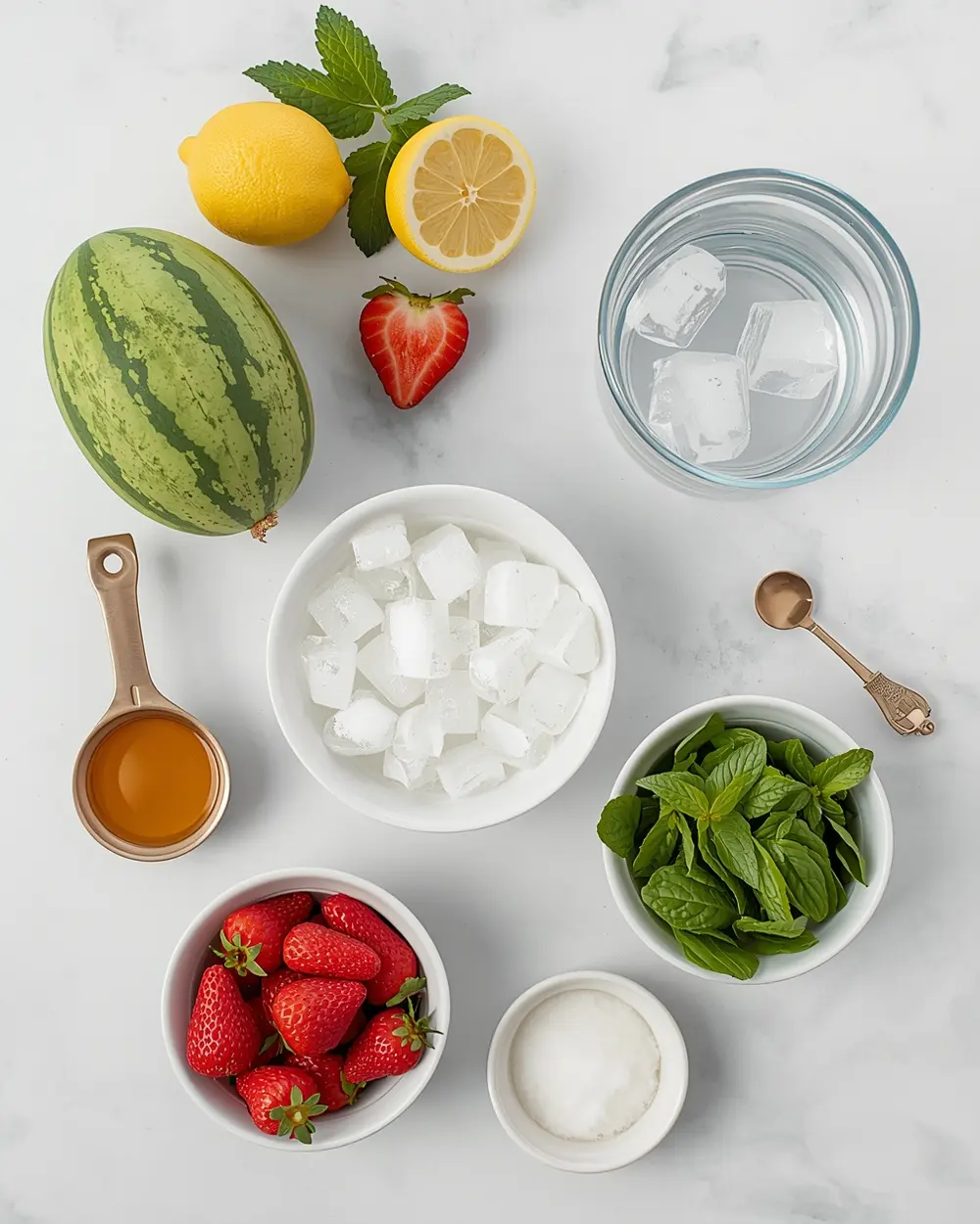 Ingredients for 4th of july watermelon slushie family