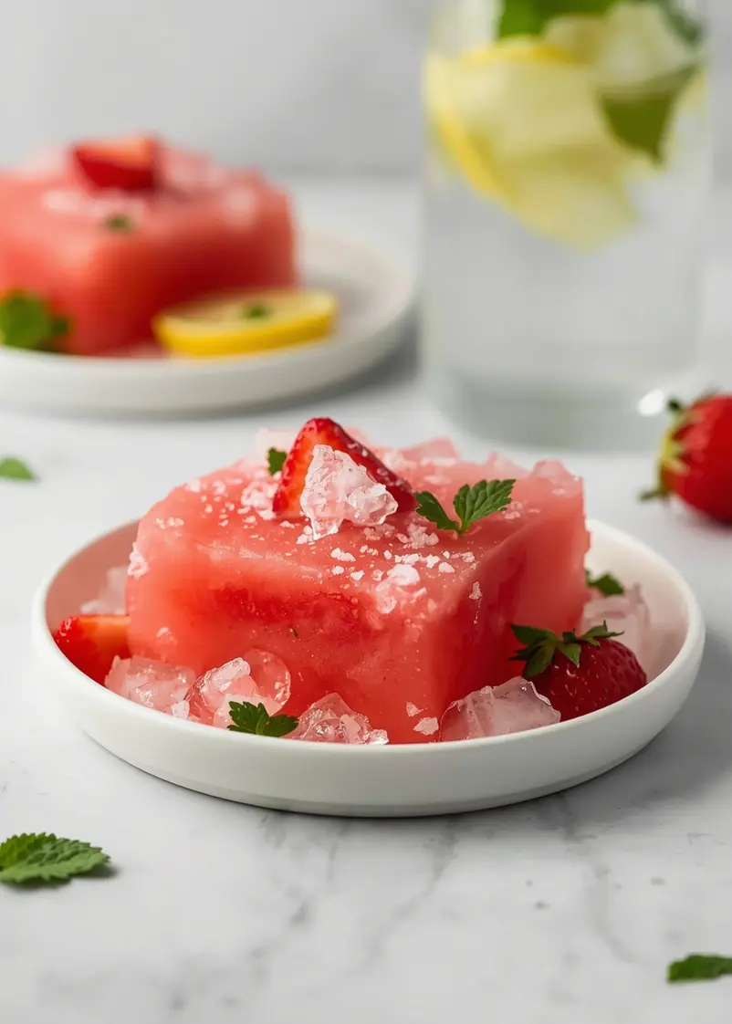 4th of july watermelon slushie family ready to serve