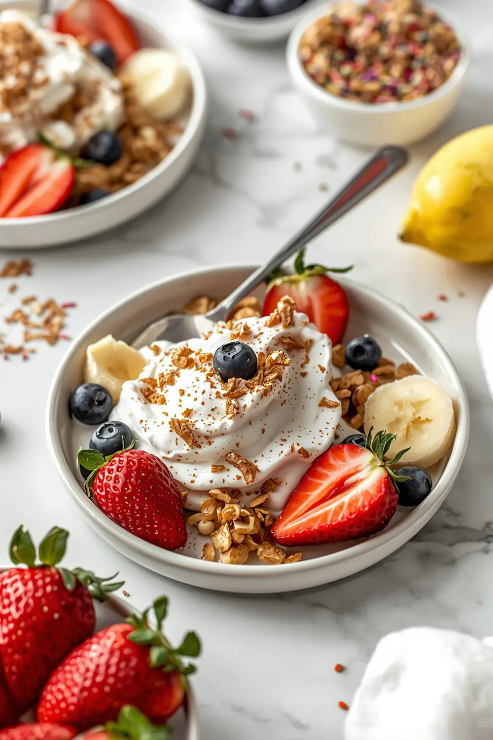 4th of july yogurt parfaits family