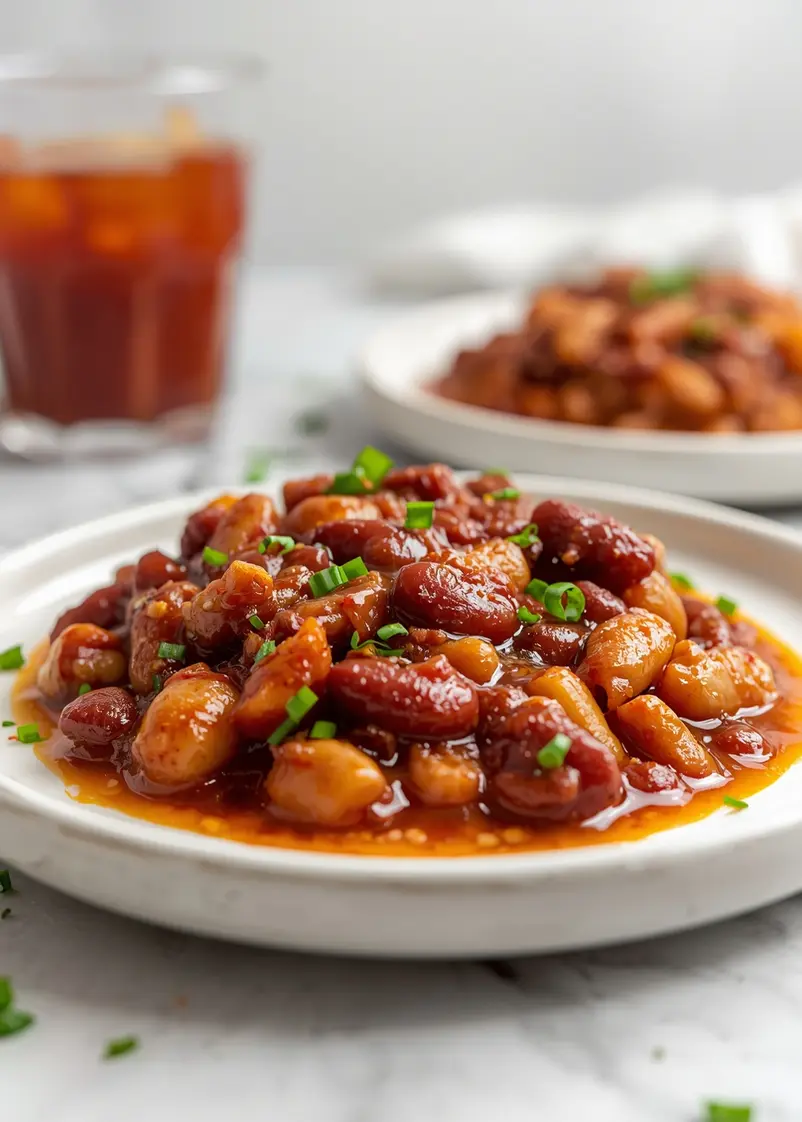 BBQ baked beans family summer ready to serve