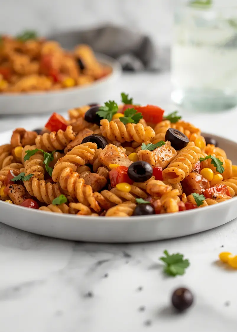 BBQ pasta salad family summer ready to serve