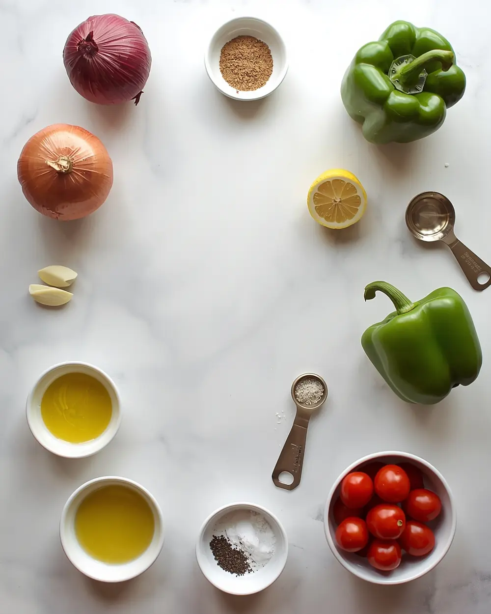 Ingredients for beef kabobs family summer grilling