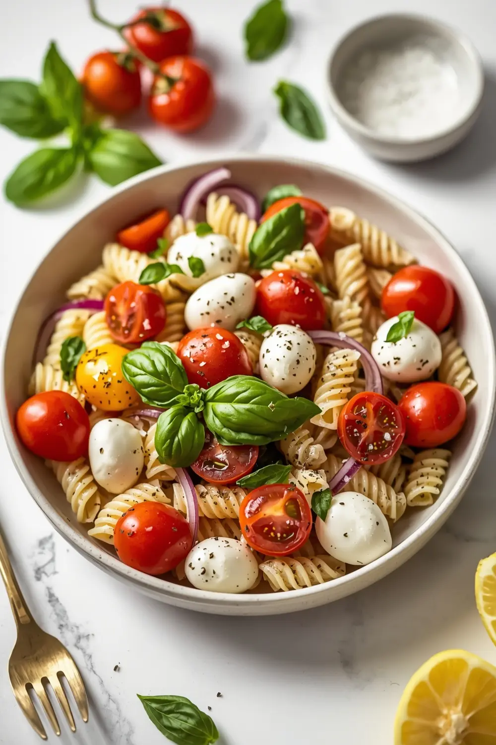 caprese pasta salad family summer