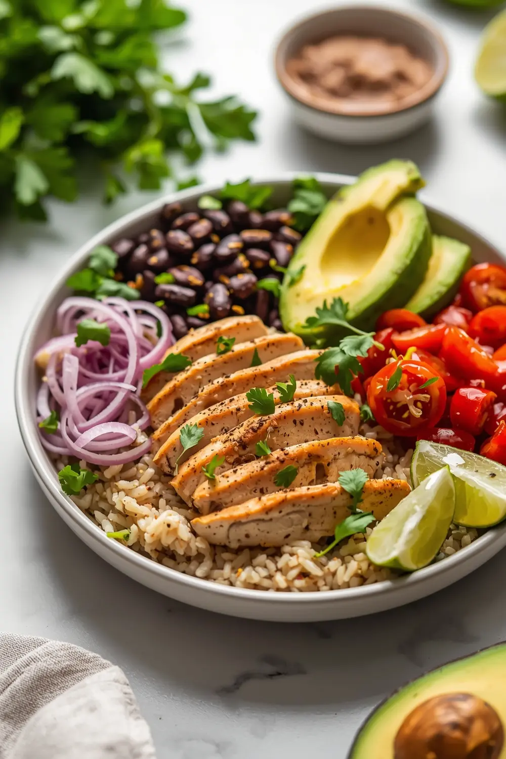 chicken avocado bowl family summer