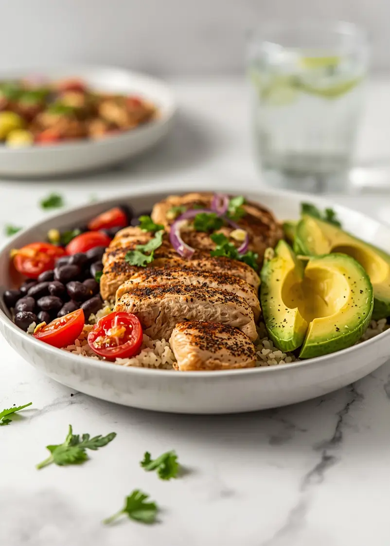 chicken avocado bowl family summer ready to serve