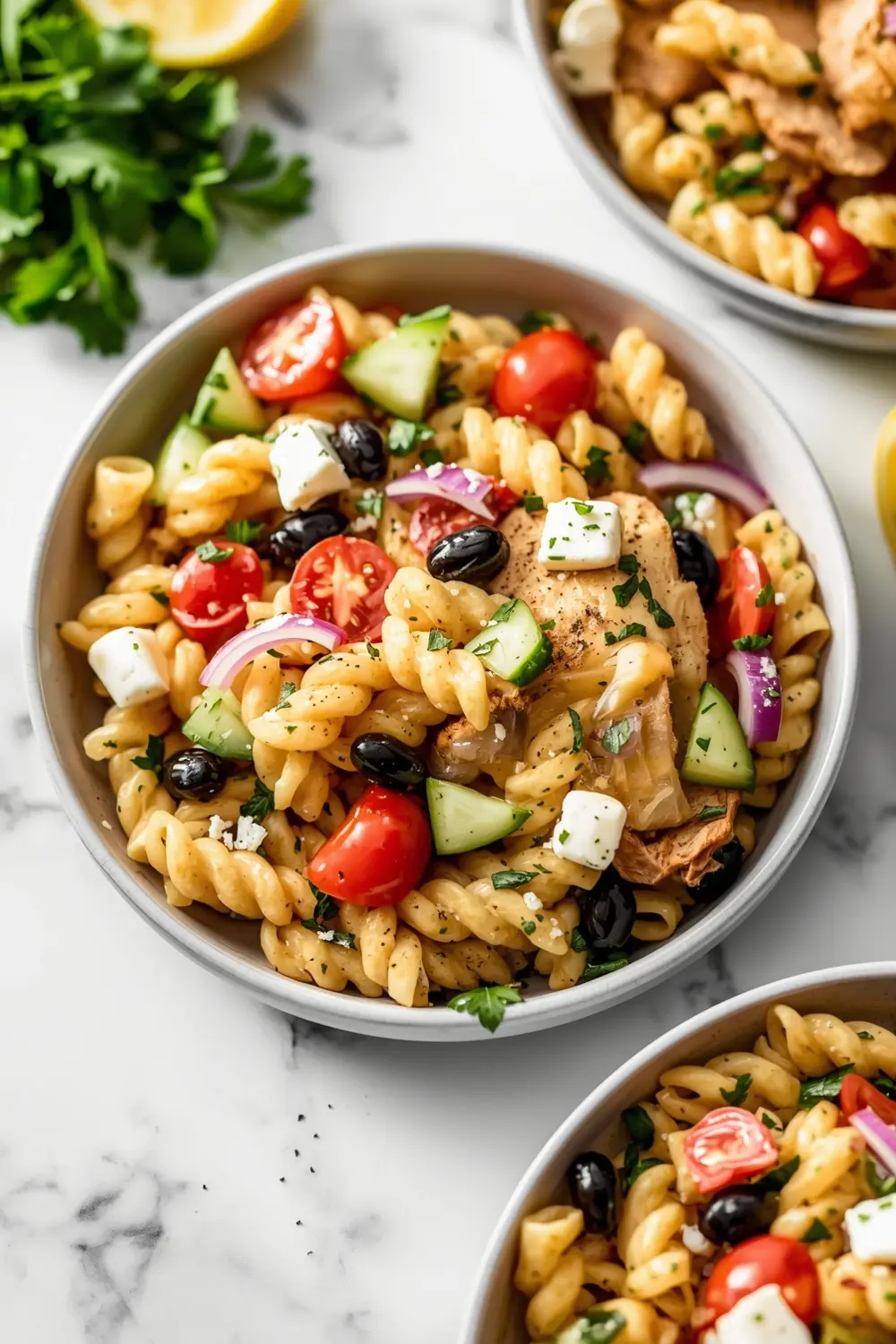 chicken pasta salad family summer