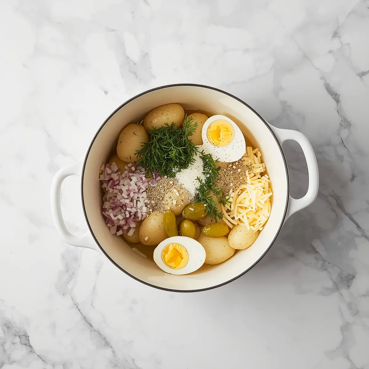 Cooking instructions for classic potato salad family summer