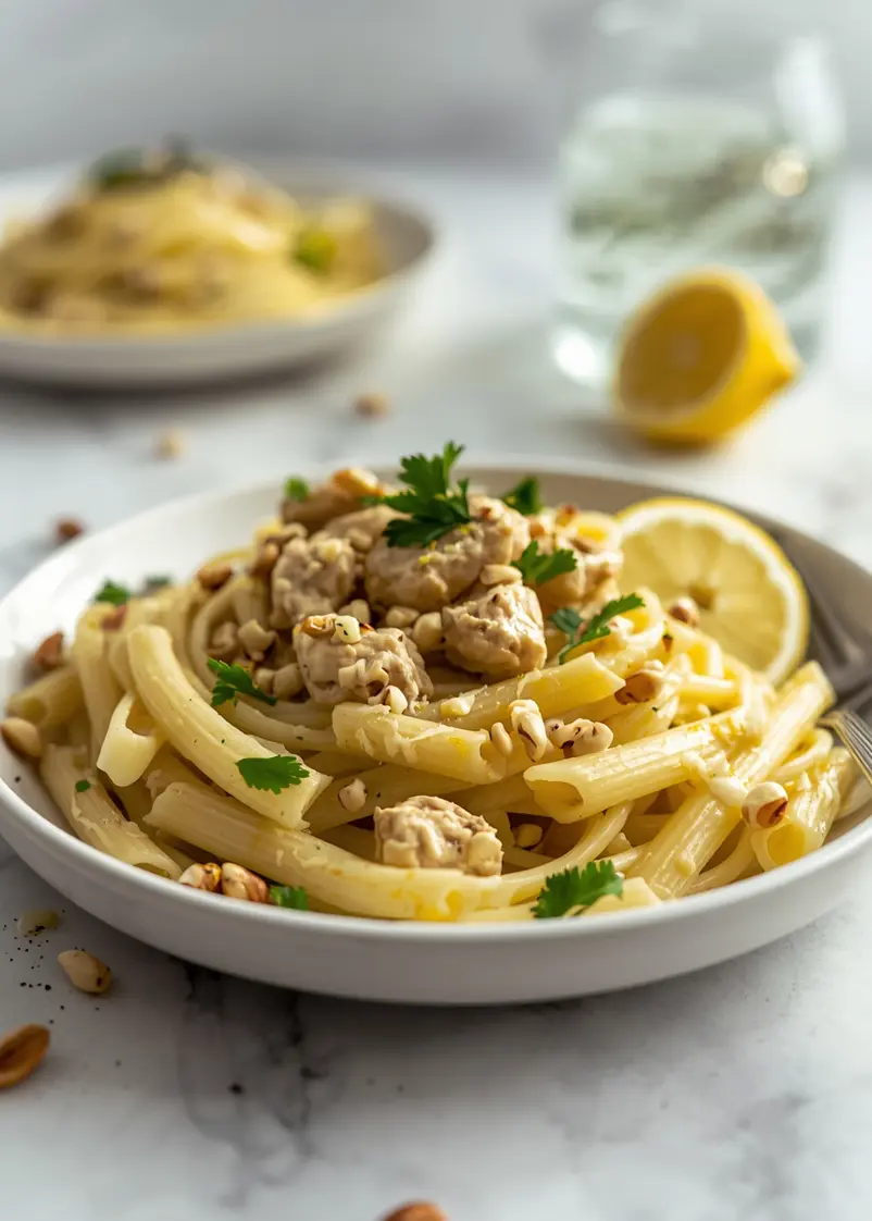 cold lemon pasta family summer ready to serve